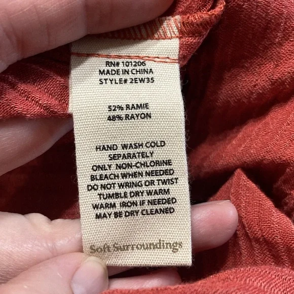 Soft Surroundings Oceo Gauzy Pull On Pants Wide Leg Coral Size Large - Picture 5 of 5